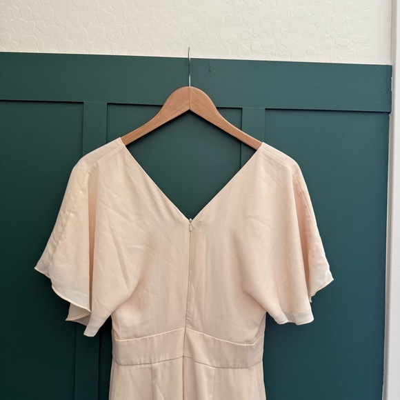 Fame and Partners V-Neck Cream Flutter Sleeve Dress - Picture 5 of 13